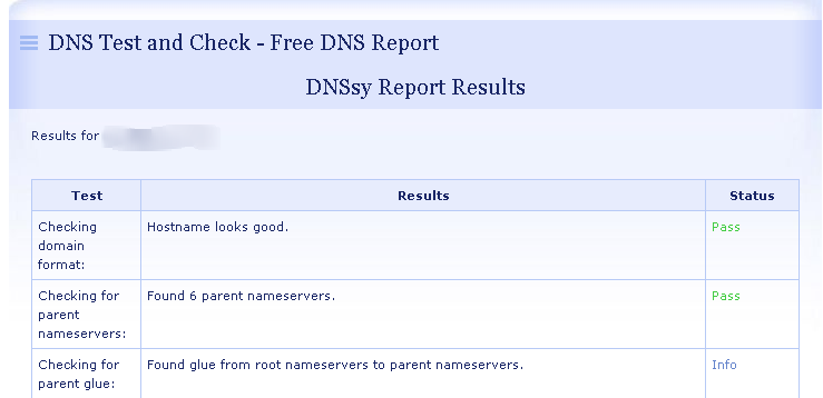 DNSsy   DNS Test and Check   Free DNS Report